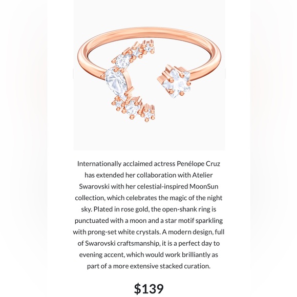 Swavorski Moon & Sun Open Ring - Picture 5 of 5